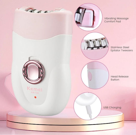 Kemei Αποτριχωτική Μηχανή Epilator για Πρόσωπο & Μπικίνι KM-196