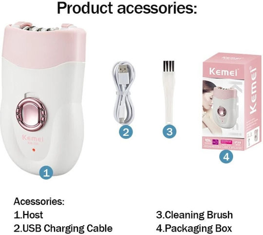 Kemei Αποτριχωτική Μηχανή Epilator για Πρόσωπο & Μπικίνι KM-196