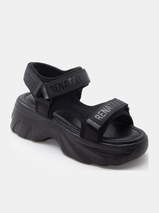 Sandale Casual Damă Flatforme Negre