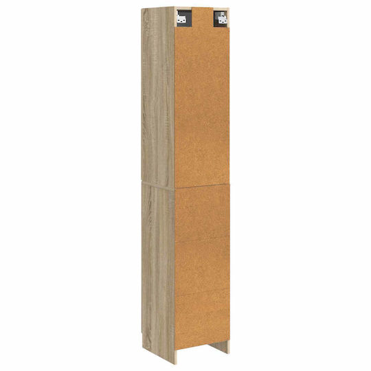 vidaXL Bathroom Column Cabinet Wall Hung M33xD34.5xH87cm Sonoma