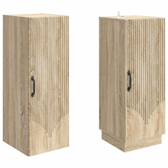 vidaXL Bathroom Column Cabinet Wall Hung M33xD34.5xH87cm Sonoma