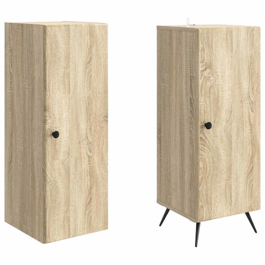 vidaXL Bathroom Column Cabinet Wall Hung M33xD34.5xH90cm Sonoma