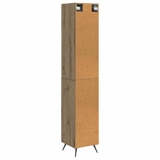 vidaXL Bathroom Column Cabinet Wall Hung M33xL34.5xH90cm Brown
