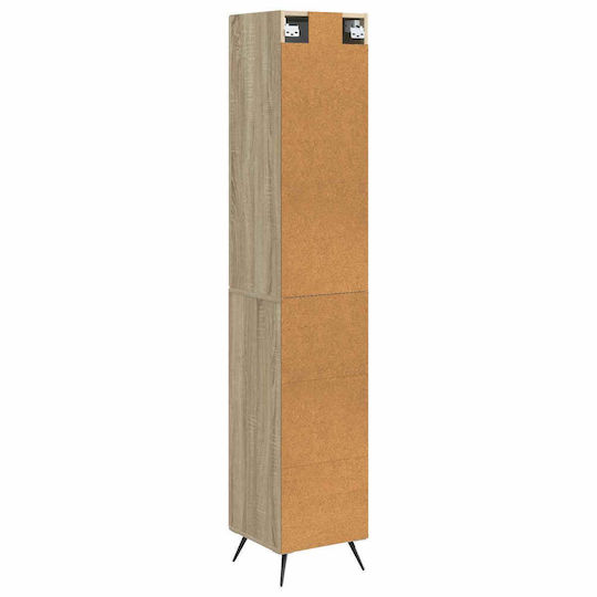 vidaXL Bathroom Column Cabinet Wall Hung M33xD34.5xH90cm Sonoma