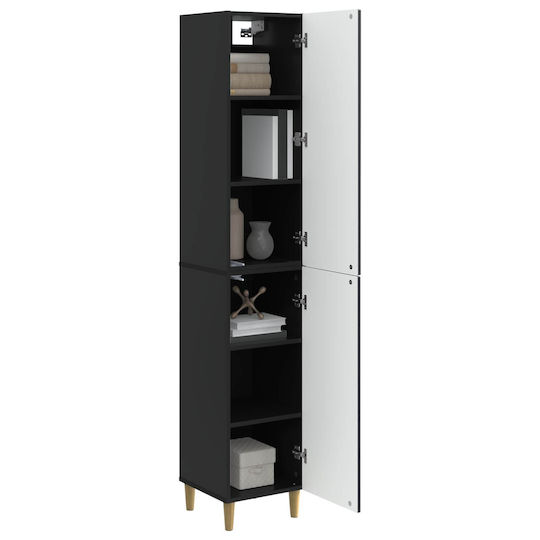 vidaXL Στήλη Μπάνιου Τοίχου Μ33xΒ34.5xΥ90cm Μαύρη