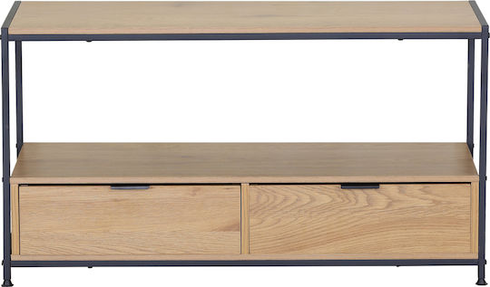 Kouros TV Stand Made of Metal and Wood Beige M100xD40xH54cm