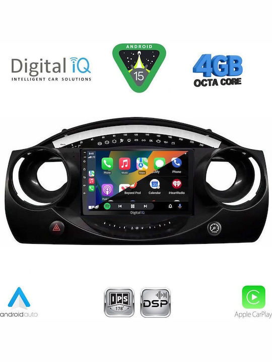 Digital IQ Auto-Audiosystem für Mini Cooper 2000-2006 Bluetooth USB Eingebautes Wi-Fi GPS Apple CarPlay Android Auto mit Touchscreen 9 Zoll DIGITAL IQ RSG 6063 CPA