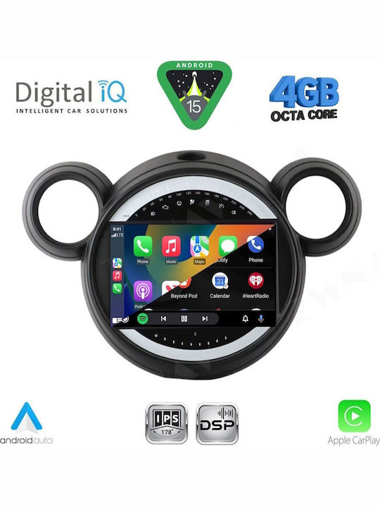 Digital IQ Auto-Audiosystem für Mini Cooper 2000-2006 Bluetooth USB Eingebautes Wi-Fi GPS Apple CarPlay Android Auto mit Touchscreen 9 Zoll DIGITAL IQ RSG 6063 CPA