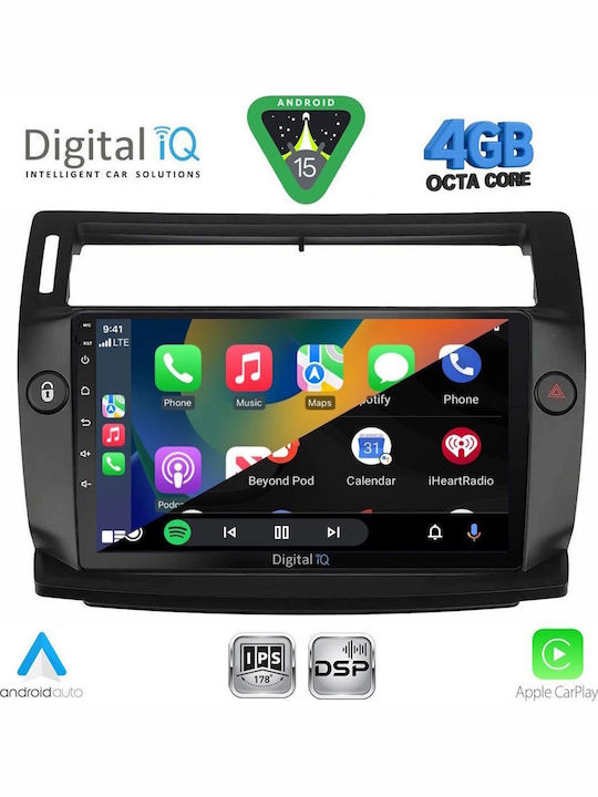 Digital IQ Car Audio System for Citroen C4 2004-2011 (Bluetooth/USB/WiFi/GPS/Apple CarPlay/Android Auto) with 9" Touch Screen