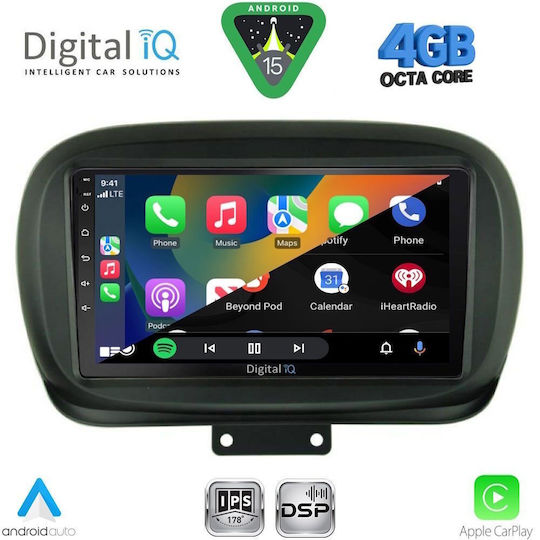 Digital IQ Ηχοσύστημα Αυτοκινήτου για Fiat 500X 2014 (Bluetooth/USB/WiFi/GPS/Apple-Carplay/Android-Auto) με Οθόνη Αφής 9"