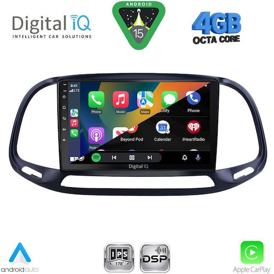 Digital IQ Ηχοσύστημα Αυτοκινήτου για Opel Combo Fiat Doblo 2015-2018 (Bluetooth/USB/WiFi/GPS/Apple-Carplay/Android-Auto) με Οθόνη Αφής 9"