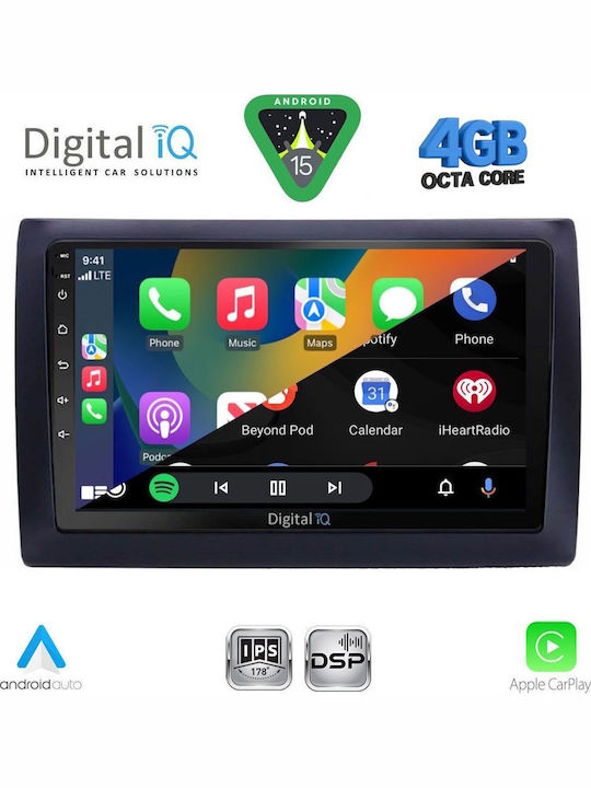 Digital IQ Car Audio System for Fiat Stilo 2001-2007 Bluetooth USB WiFi GPS Apple CarPlay Android Auto with 9" Touch Screen