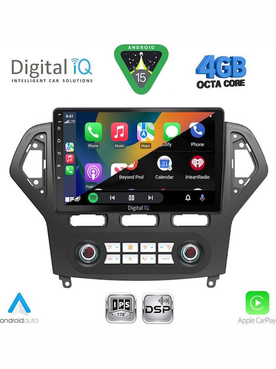 Digital IQ Car Audio System for Ford Mondeo 2007-2011 with Clima Bluetooth USB WiFi GPS Apple CarPlay Android Auto with 10" Touch Screen