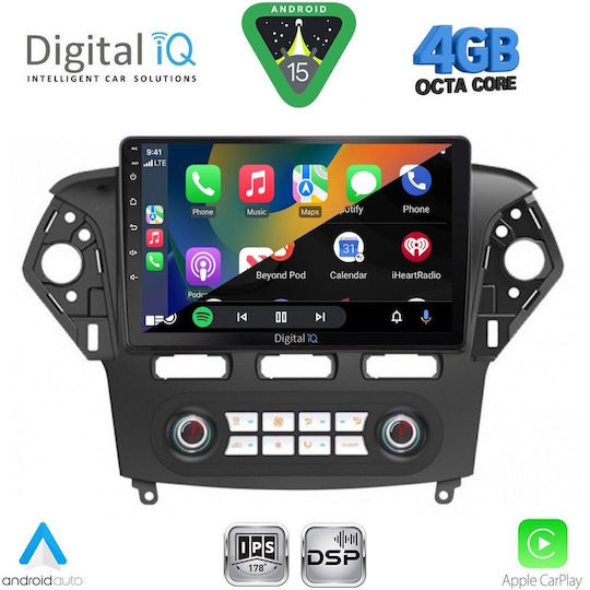 Digital IQ Car Audio System for Ford Mondeo 2011-2013 with Clima (Bluetooth/USB/WiFi/GPS/Apple CarPlay/Android Auto) with 10" Touch Screen