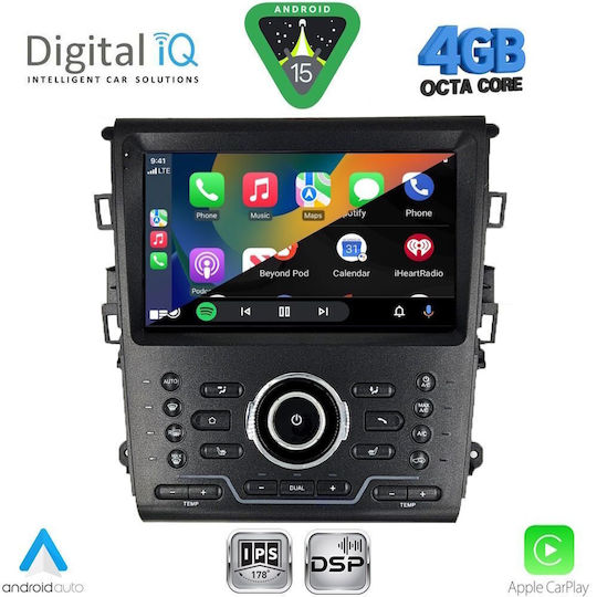 Digital IQ Car Audio System for Ford Mondeo 2014-2023 with Clima (Bluetooth/USB/WiFi/GPS/Apple CarPlay/Android Auto) with 9" Touch Screen