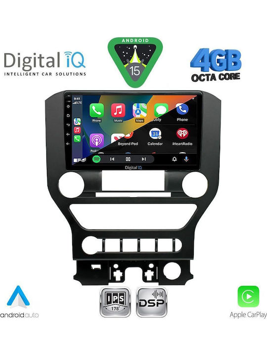 Digital IQ Car Audio System for Ford Mustang 2015-2020 Bluetooth USB WiFi GPS Apple CarPlay Android Auto with 9" Touch Screen