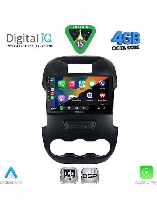 Digital IQ Car Audio System for Ford Ranger 2011-2015 Bluetooth USB WiFi GPS Apple CarPlay Android Auto with 9" Touch Screen