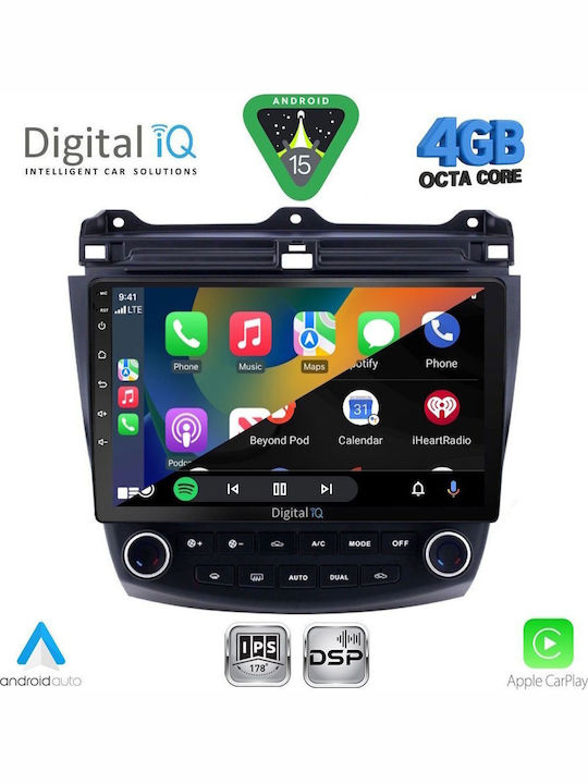 Digital IQ Car Audio System for Honda Accord 2003-2007 with Clima (Bluetooth/USB/WiFi/GPS/Apple CarPlay/Android Auto) with 10" Touch Screen