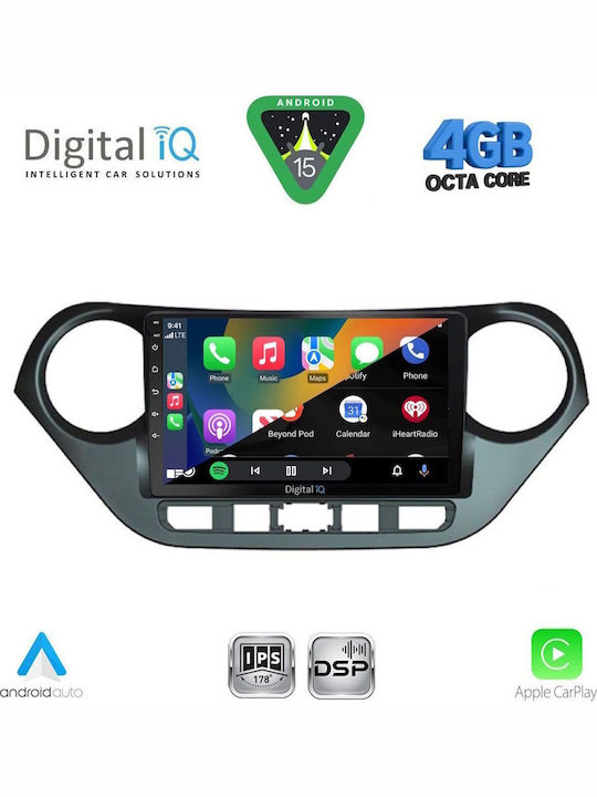 Digital IQ Car Audio System for Hyundai i10 2014-2020 Bluetooth USB WiFi GPS Apple CarPlay Android Auto with 9" Touch Screen
