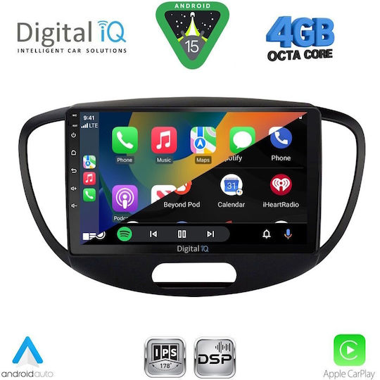 Digital IQ Ηχοσύστημα Αυτοκινήτου για Hyundai i10 2008-2013 (Bluetooth/USB/WiFi/GPS/Apple-Carplay/Android-Auto) με Οθόνη Αφής 9"