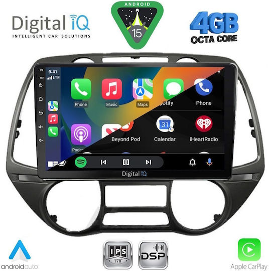 Digital IQ Car Audio System for Hyundai i20 2008-2014 Bluetooth USB WiFi GPS Apple CarPlay Android Auto with 9" Touch Screen