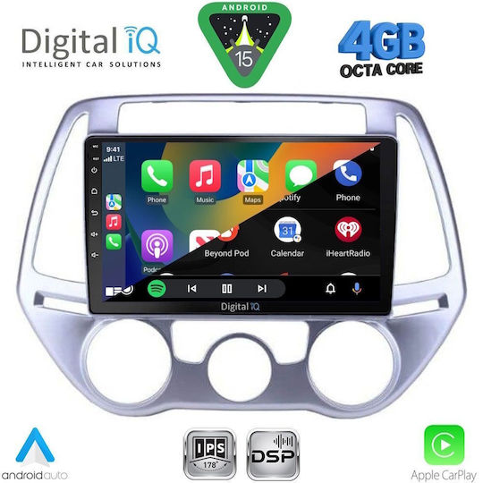Digital IQ Ηχοσύστημα Αυτοκινήτου για Hyundai i20 2008-2012 με A/C (Bluetooth/USB/WiFi/GPS/Apple-Carplay/Android-Auto) με Οθόνη Αφής 9"