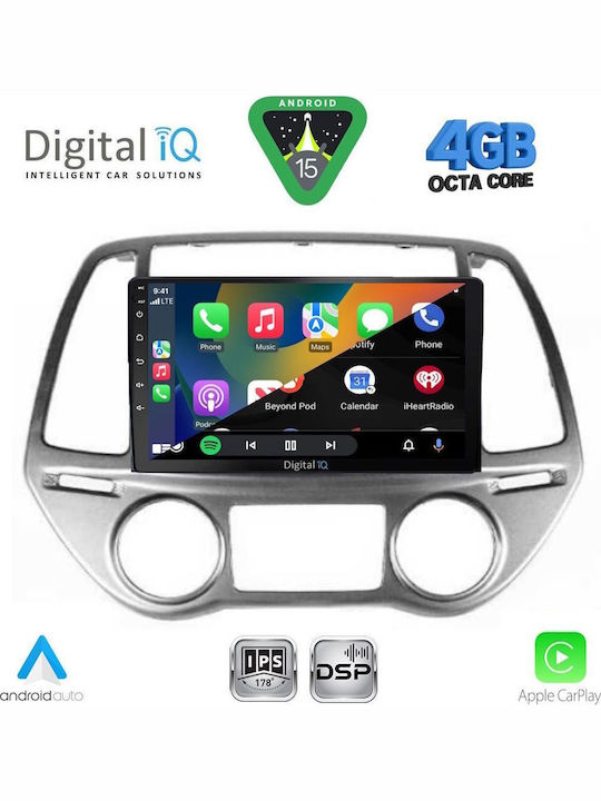 Digital IQ Car Audio System for Hyundai i20 2008-2012 with Clima (Bluetooth/USB/WiFi/GPS/Apple CarPlay/Android Auto) with 9" Touch Screen