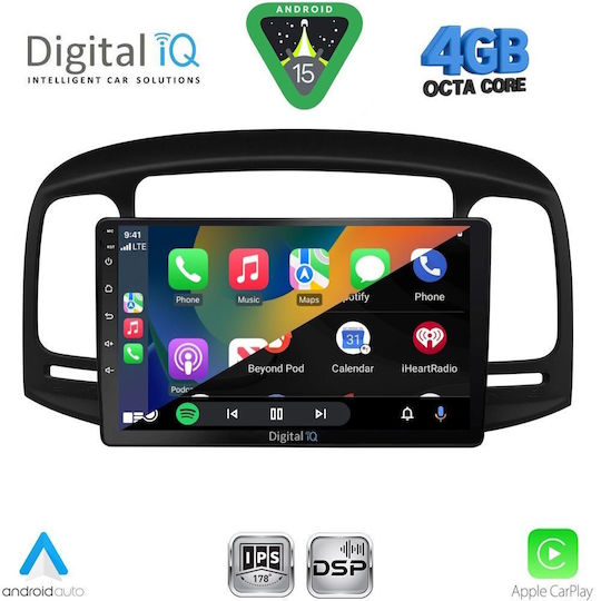 Digital IQ Car Audio System for Hyundai Accent 2005-2012 (Bluetooth/USB/WiFi/GPS/Apple CarPlay/Android Auto) with 9" Touch Screen