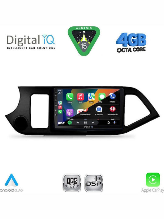 Digital IQ Car Audio System for Kia Picanto 2011-2017 (Bluetooth/USB/WiFi/GPS/Apple CarPlay/Android Auto) with 9" Touch Screen