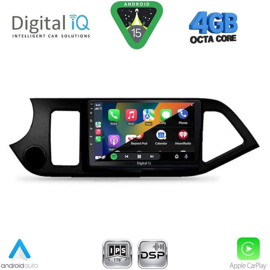 Digital IQ Car Audio System for Kia Picanto 2011-2017 (Bluetooth/USB/WiFi/GPS/Apple CarPlay/Android Auto) with 9" Touch Screen