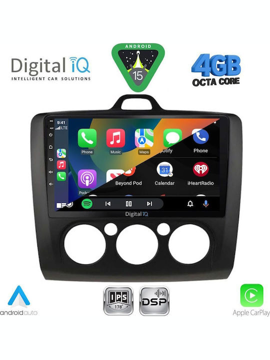 Digital IQ Car Audio System for Ford Focus 2005-2012 with A/C Bluetooth USB WiFi GPS Apple CarPlay Android Auto with 9" Touch Screen