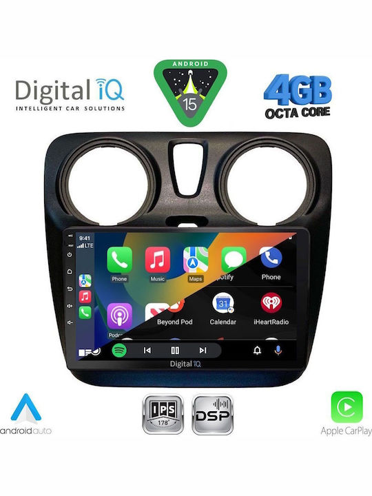 Digital IQ Car Audio System for Dacia Dokker 2012-2022 (Bluetooth/USB/WiFi/GPS/Apple CarPlay/Android Auto) with 9" Touch Screen
