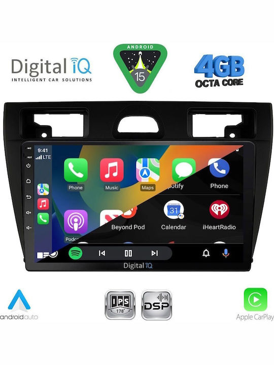 Digital IQ Car Audio System for Ford Fiesta 2005-2008 (Bluetooth/USB/WiFi/GPS/Apple CarPlay/Android Auto) with 9" Touch Screen