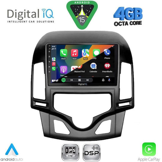 Digital IQ Ηχοσύστημα Αυτοκινήτου για Hyundai i30 2007-2012 με Clima (Bluetooth/USB/WiFi/GPS/Apple-Carplay/Android-Auto) με Οθόνη Αφής 9"