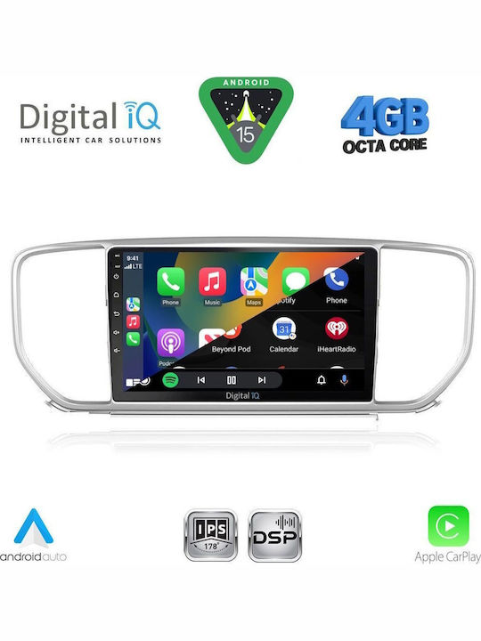 Digital IQ Car Audio System for Kia Sportage 2018-2021 Bluetooth USB WiFi GPS Apple CarPlay Android Auto with 9" Touch Screen