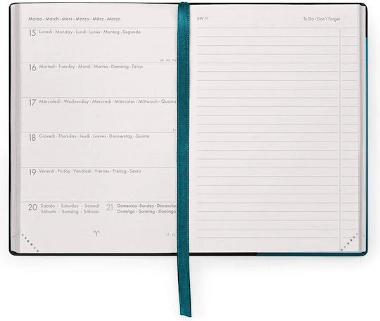 Legami Milano Weekly Agenda 2026/27 Deep Teal 9.5x13.5cm