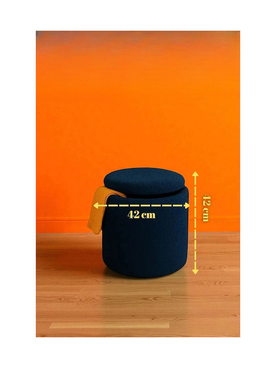 Living Room Stools With Storage Space Upholstered With Fabric Round