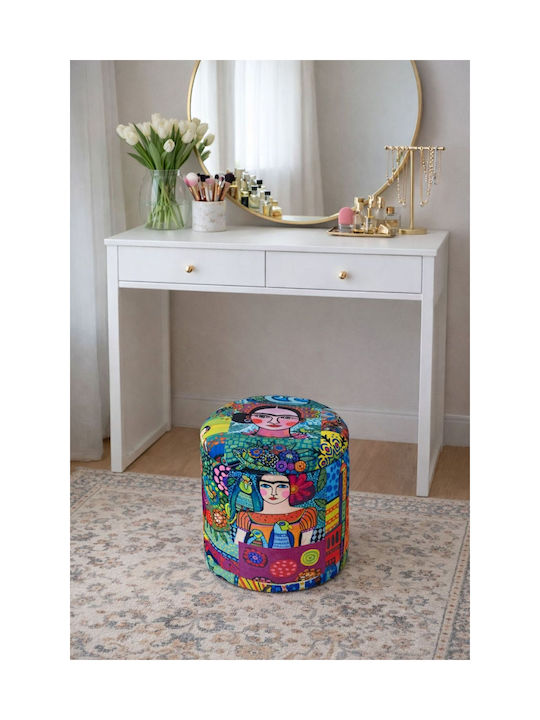 Living Room Stool With Storage Space Upholstered With Fabric Design