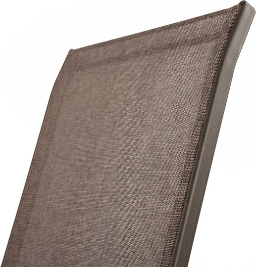 Set Dining Pentru Exterior Textilene 7 Piese Maro