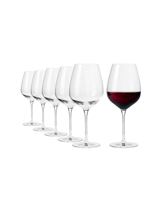 Krosno Set Glasses for White and Red Wine Crystal Goblets 810ml 6 Pieces