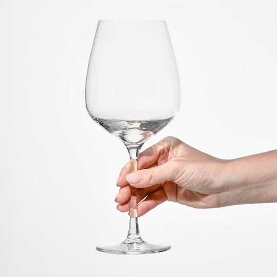Krosno Set Glasses from Crystal in Red Colour Goblet 670ml
