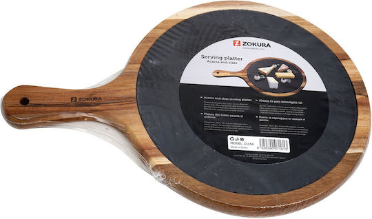 Serving Platter Acacia Wood Shale 36.7 X 25 Cm