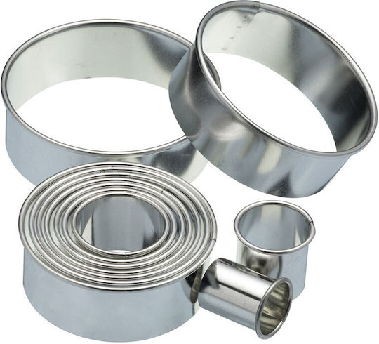 Set 11 Runde Keksausstecher Gerade Kanten Metallisch Kitchen Craft