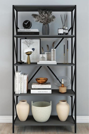 Bücherregal Grau 70x34x180cm