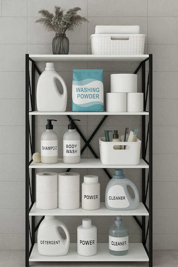White Bookcase 70x34x180cm