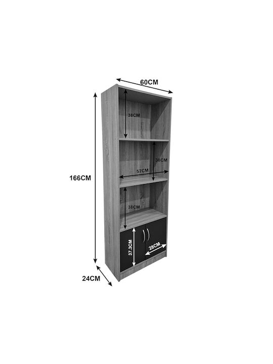 Βιβλιοθήκη Tekaro Μπεζ 60x29x166εκ.