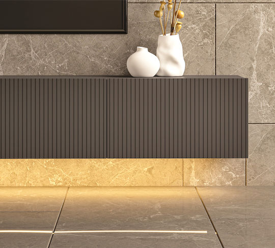 Έπιπλο Τηλεόρασης με Φωτισμό LED Γκρι Μ240xΠ31xΥ28cm