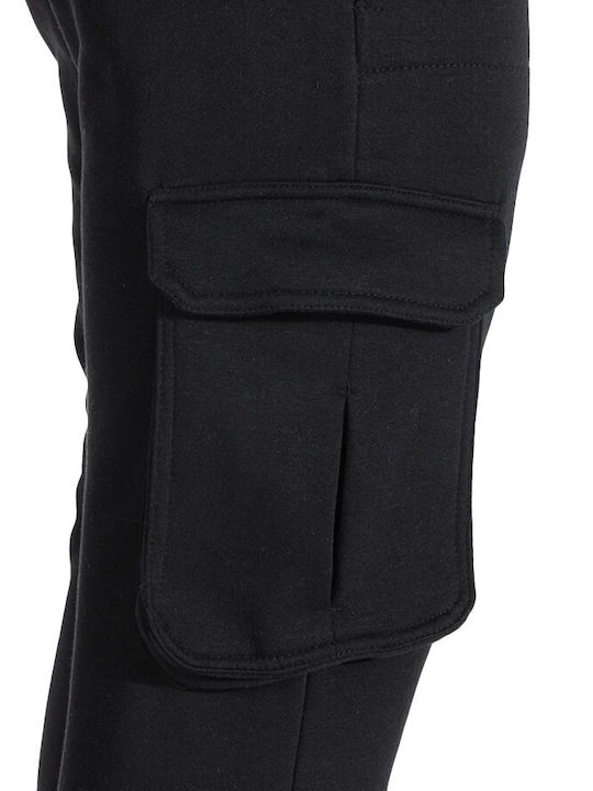 Herren-Sweatpants Cargo-Hose Schwarz