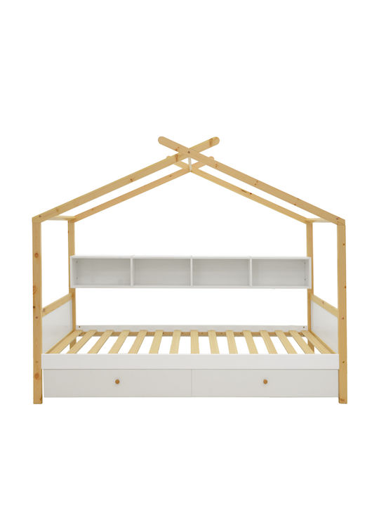 Discovery Kids Bed Single Bunk with Storage Space White for Mattress 90x190cm