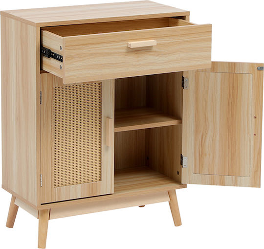 Sideboard Scandy Wooden with Drawers Natural Shade 60x30x80cm